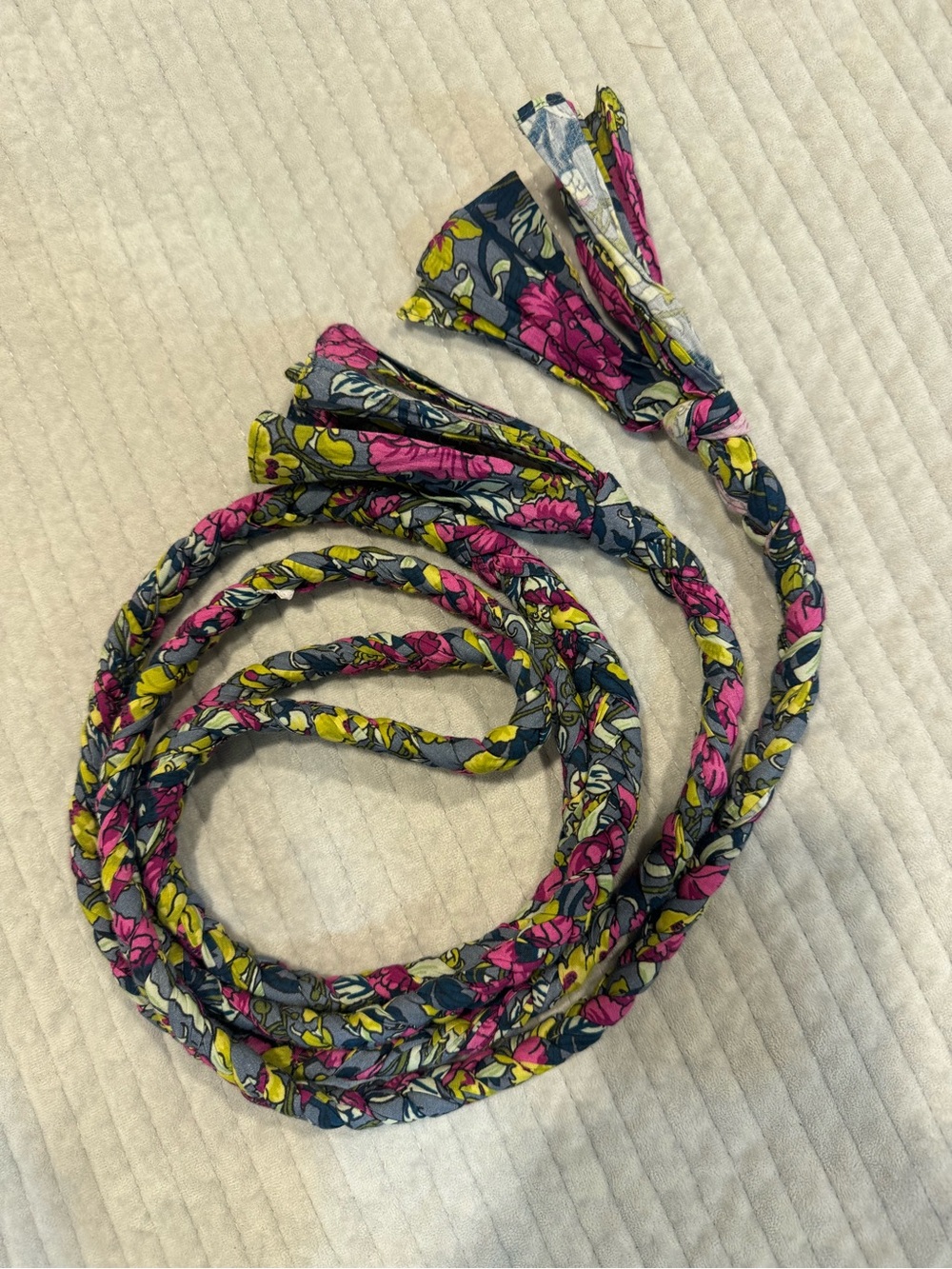 RHODE Braided Floral Tie Belt in Pink, Yellow & Blue for Ella Dress